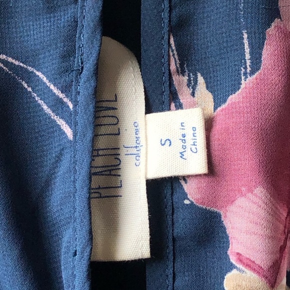 Peach Love California Blue Floral Print High Waisted Halter Neck Chiffon Romper - Picture 13 of 16